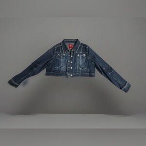 Miss Lili Dark Blue Jean Cropped Jacket size S